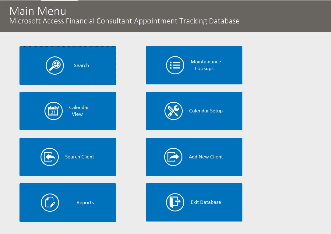 Financial Consultant Appointment Tracking Database Template